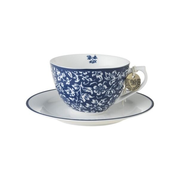 Blue China Collection Capuccino Cup/Saucer Sweet Allysum