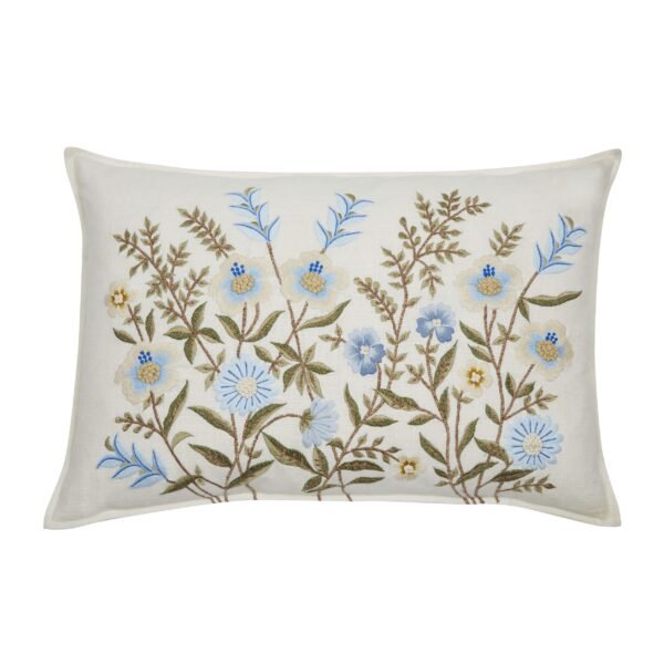 Freya Embroidered Natural Cushion