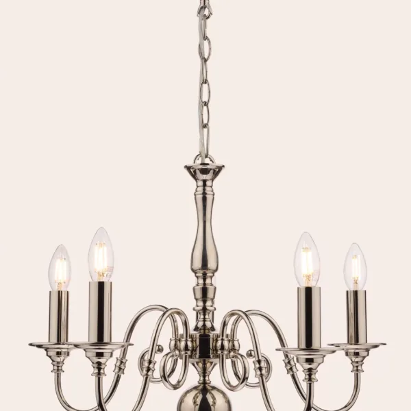 Winchester 5 Light Nickel Chandelier