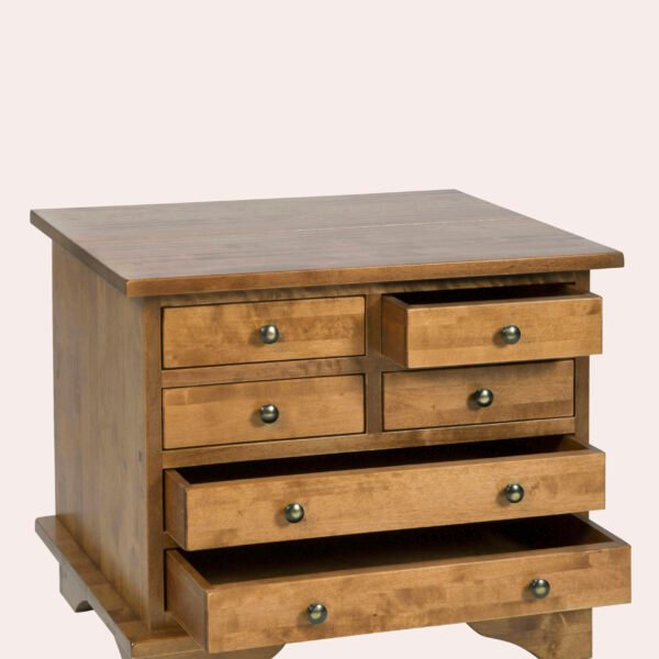 Garrat 6 Drawer Lamp Table Honey