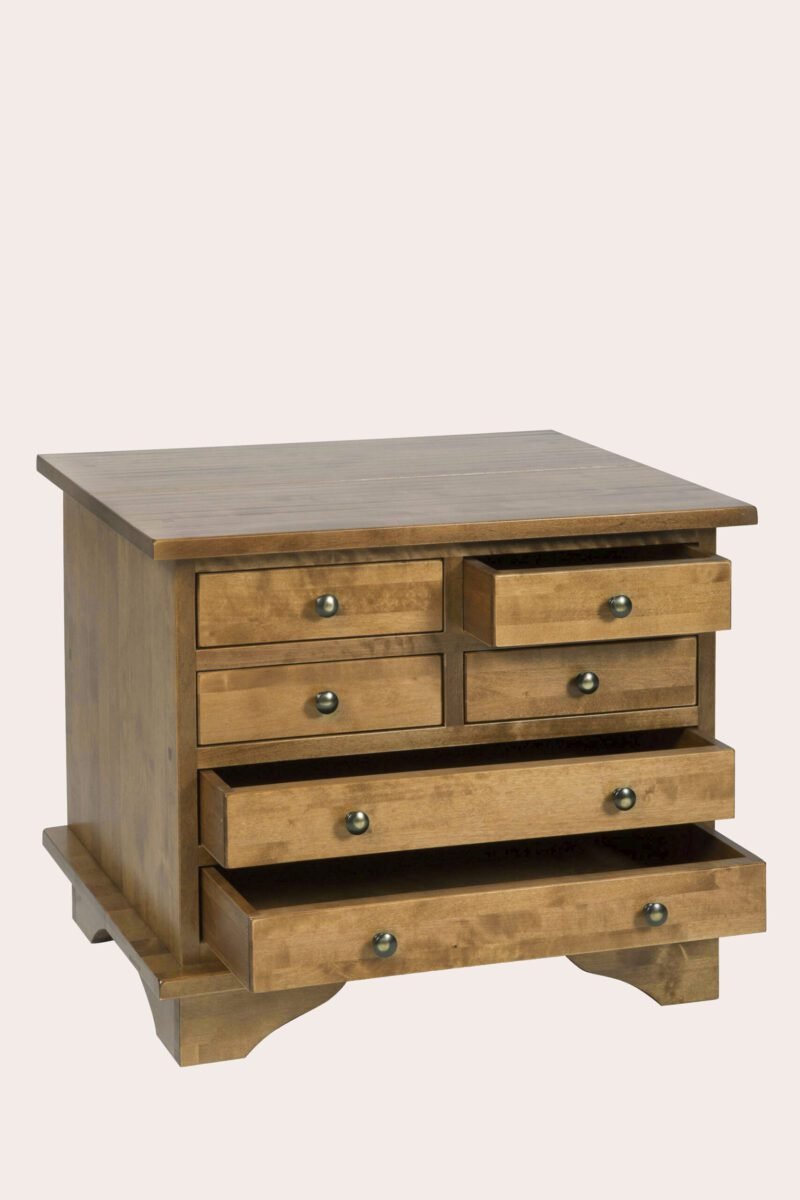 Garrat 6 Drawer Lamp Table Honey