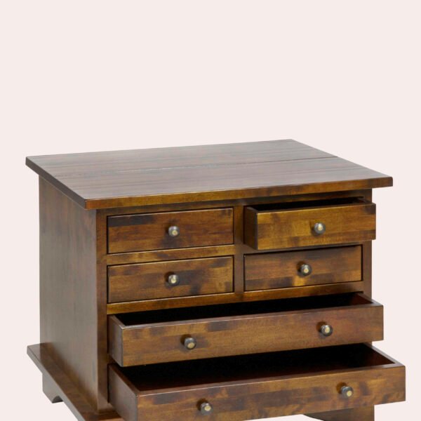 Garrat 6 Drawer Lamp Table Chestnut