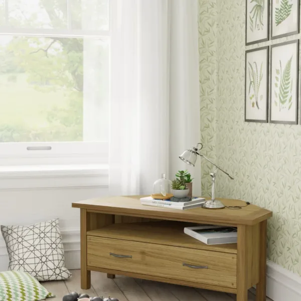 Milton Oak Corner Tv Unit