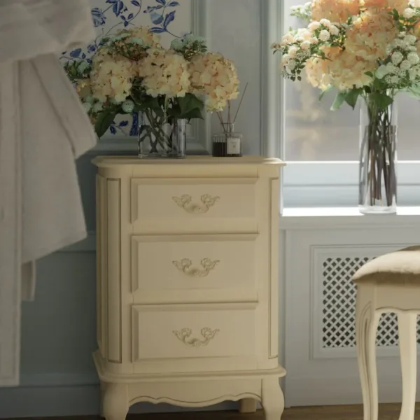 Provencale Ivory 3 Drawer Bedside Chest