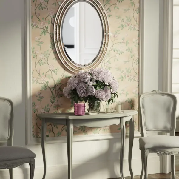 Provencale Dove Grey Half Moon Console Table