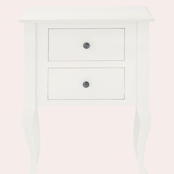 Rosalind Cotton White 2 Drawer Side Table