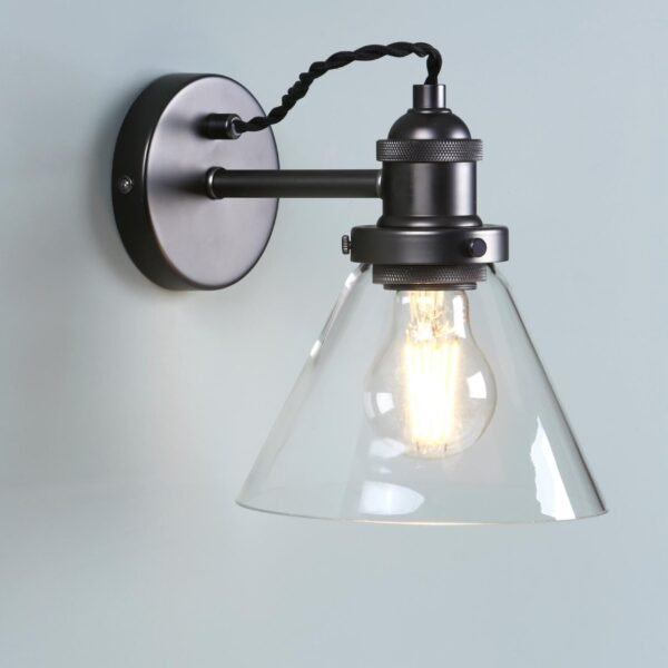 Isaac Industrial Nickel 1 Light Wall Light