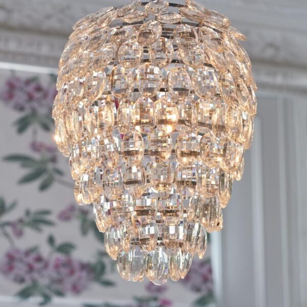 Leon Teardrop 3 Light Pendant Crystal