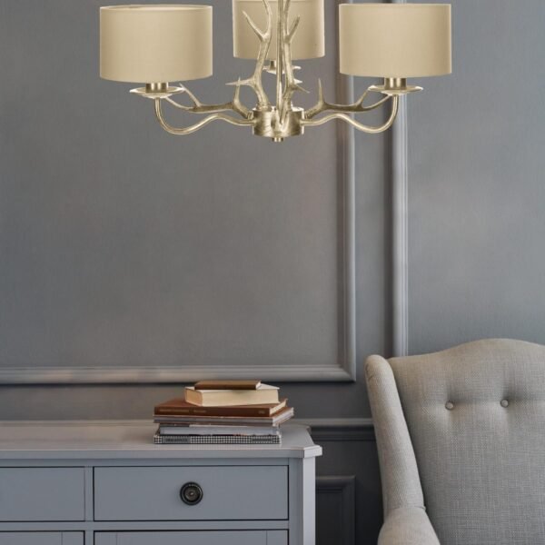 Mulroy 3lt Antler Chandelier Champagne With Shades