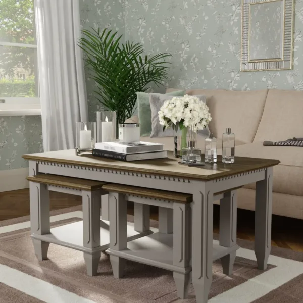 Pale French Grey Hanover Nest of Tables