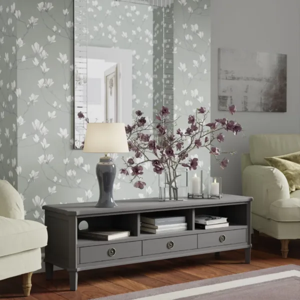 Henshaw 3 Drawer Wide TV Unit Pale Charcoal