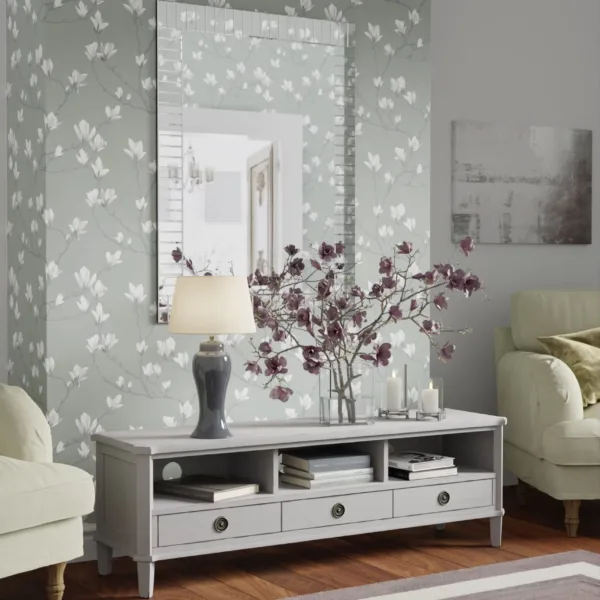 Henshaw 3 Drawer Wide TV Unit Pale Steel