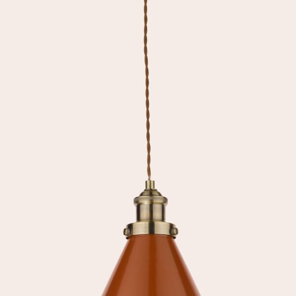 Rufus Pendant Antique Brass Orange
