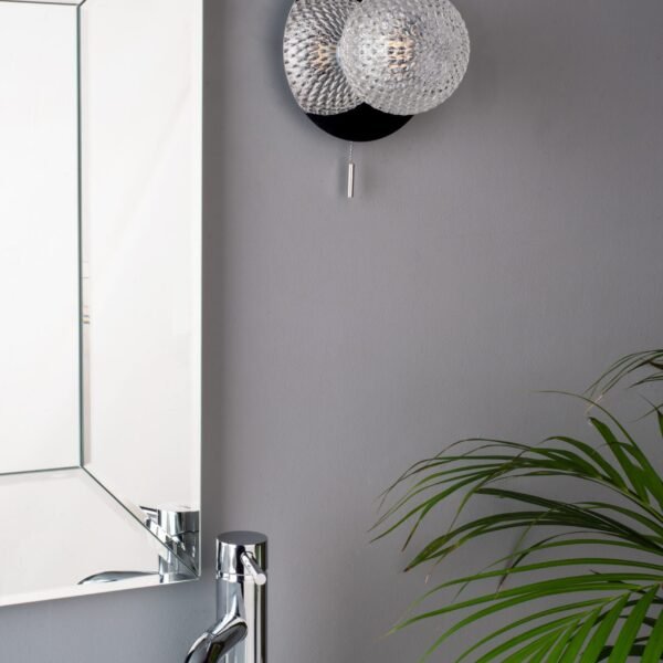 Prague Bathroom Wall Light Glass Polished Chrome