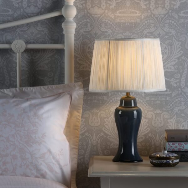 Regina Small Table Lamp Seaspray Blue Aged Brass Base