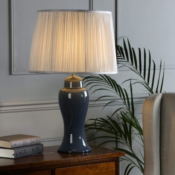 Regina Large Table Lamp Seaspray Blue Aged Brass Base