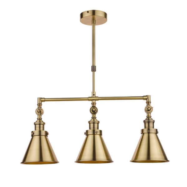 Rufus 3lt Bar Pendant Antique Brass
