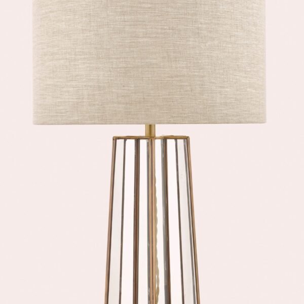 Star Table Lamp Antique Brass Glass With Shade