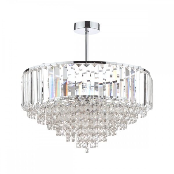 Vienna 5lt Semi Flush Crystal & Polished Chrome
