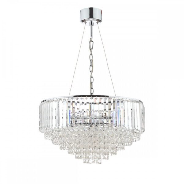 Vienna 9lt Chandelier Crystal & Polished Chrome
