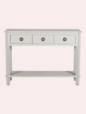 Henshaw Pale Steel 3 Drawer  Console Table