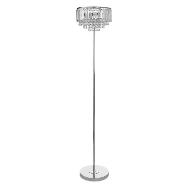 Vienna 3lt Floor Lamp Crystal & Polished Chrome