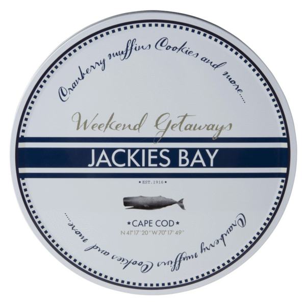 Jackies Bay Round Metal Biscuit Box