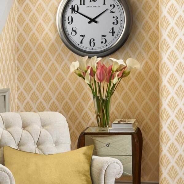 Gibson Large Brushed Stainless Steel Clock