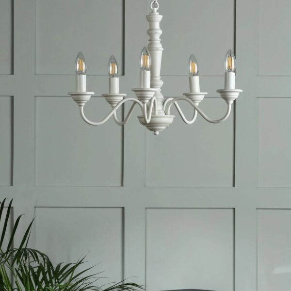 Tate 5lt Pendant Distressed Off White Fitting Only