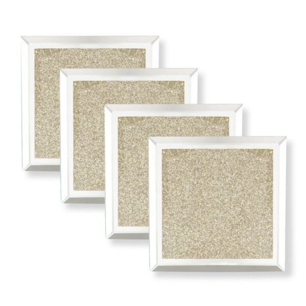 Set of 4 Gold Glitter Coaster