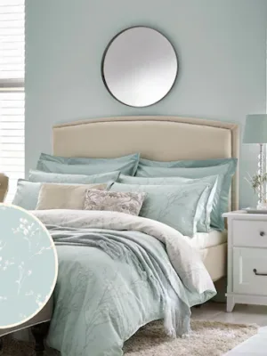 Pussy Willow Printed Duck Egg Set 137x200