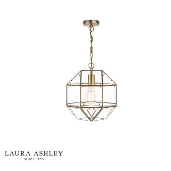 Laura Ashley Blackwell Pendant Antique Brass Glass