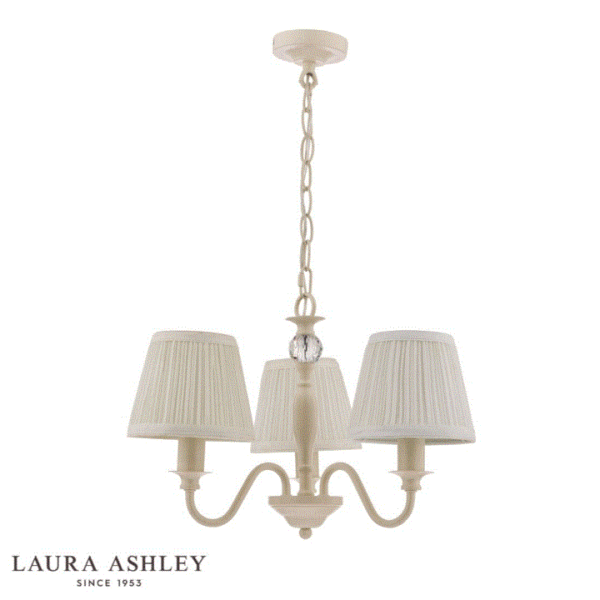 Laura Ashley Ellis 3lt Pendant Ivory With Shades