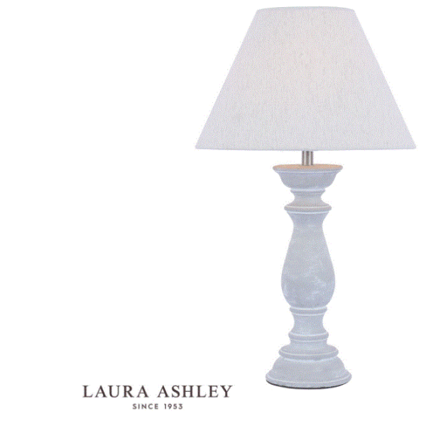 Laura Ashley Chedworth Table Lamp Concrete & Polished Nickel With Shade