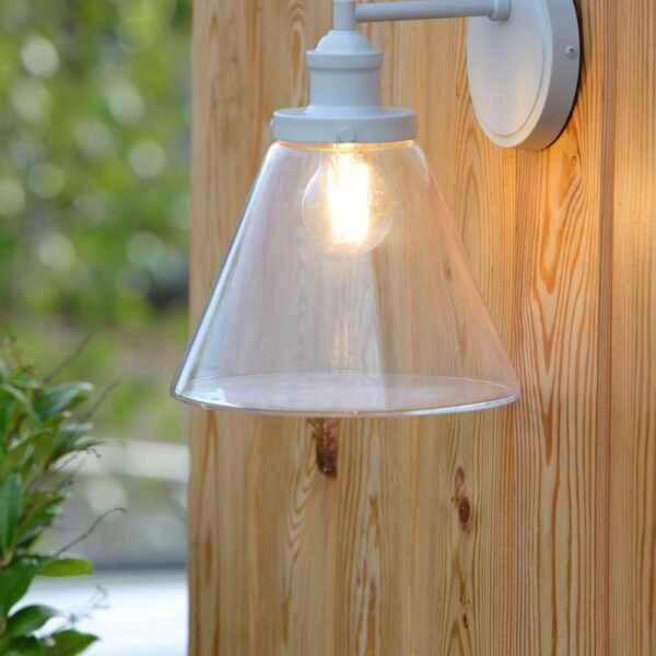 Laura Ashley Isaac Outdoor Wall Light Pale Slate Grey Glass IP44