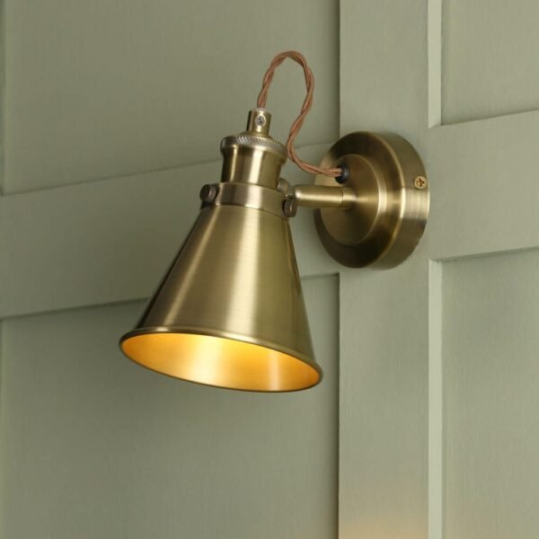 Laura Ashley Rufus Single Spotlight Antique Brass