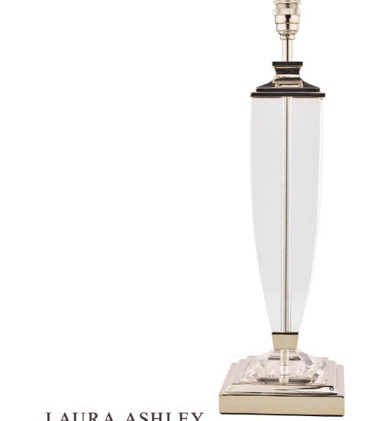 Laura Ashley Carson Large Table Lamp Polished Nickel & Crystal Base Only