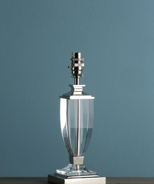 Laura Ashley Carson Small Table Lamp Polished Nickel & Crystal Base Only