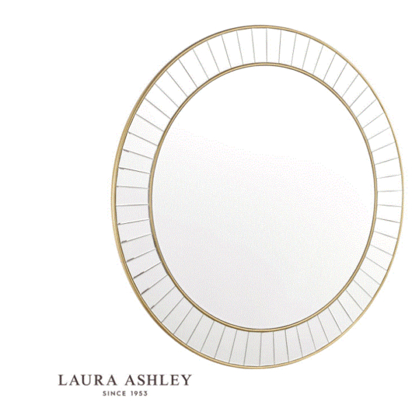 Laura Ashley Clemence Large Round Mirror Gold Leaf