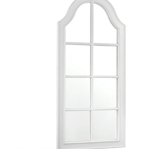 Laura Ashley Coombs Rectangle Mirror Distressed Ivory