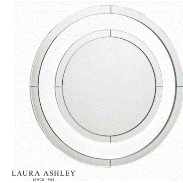 Laura Ashley Evie Small Round Mirror Clear Frame