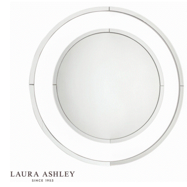 Laura Ashley Evie Large Round Mirror Clear Frame