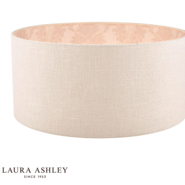 Laura Ashley Hazelton Drum Shade Silver/Pink 45cm/18 inch