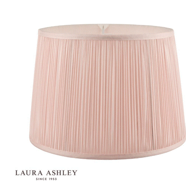 Laura Ashley Hemsley Pleated Silk Empire Drum Shade Pink 20cm/8 inch