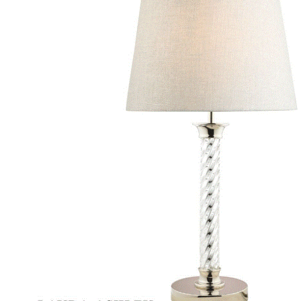 Laura Ashley Louis Table Lamp Twisted Glass Polished Nickel Base Only