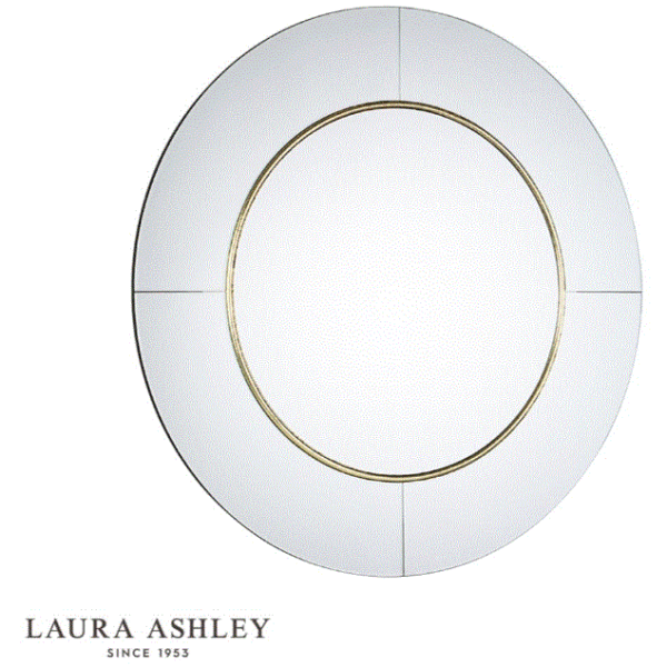 Laura Ashley Maya Round Mirror Mottled Gold Detail