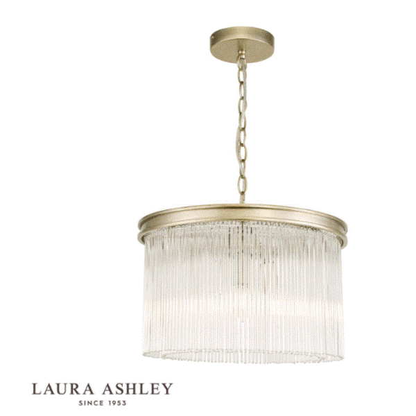 Laura Ashley Manon 3lt Pendant Champagne Clear Glass