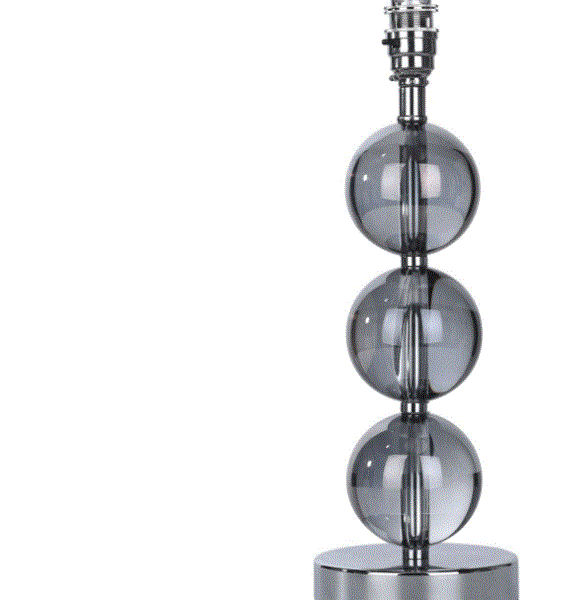 Laura Ashley Nicholas Table Lamp Smoked Glass Polished Chrome Base Only