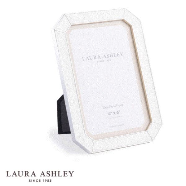 Laura Ashley Wren Photo Frame Glitter Silver Plated 4x6 Inch