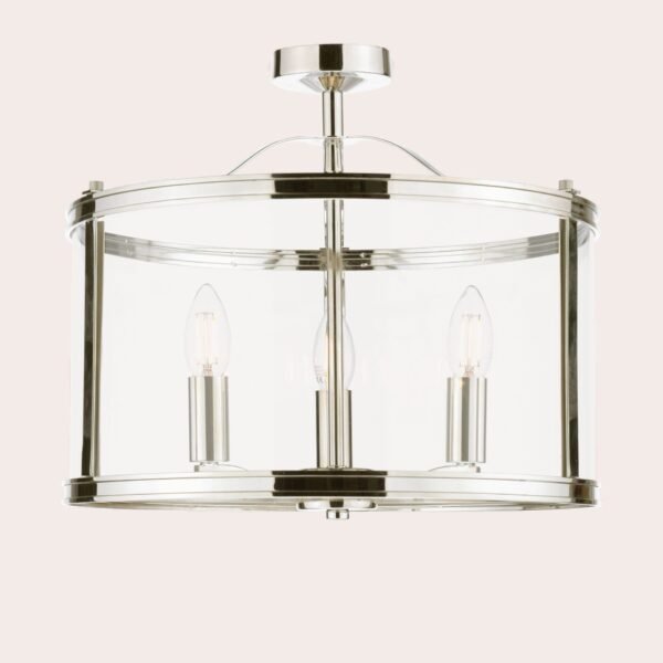 Harrington 3 Light Semi Flush Polished Nickel